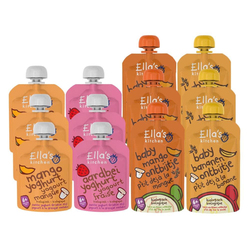 Ella's kitchen 12 Stuks Ontbijtjes en Yoghurtjes Pakket