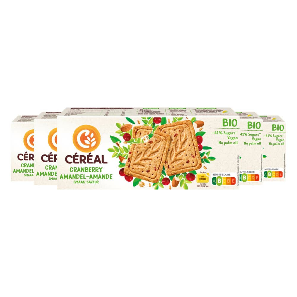 6x Céréal Healthy BIO Koek Cranberry Amandelen 132 gr