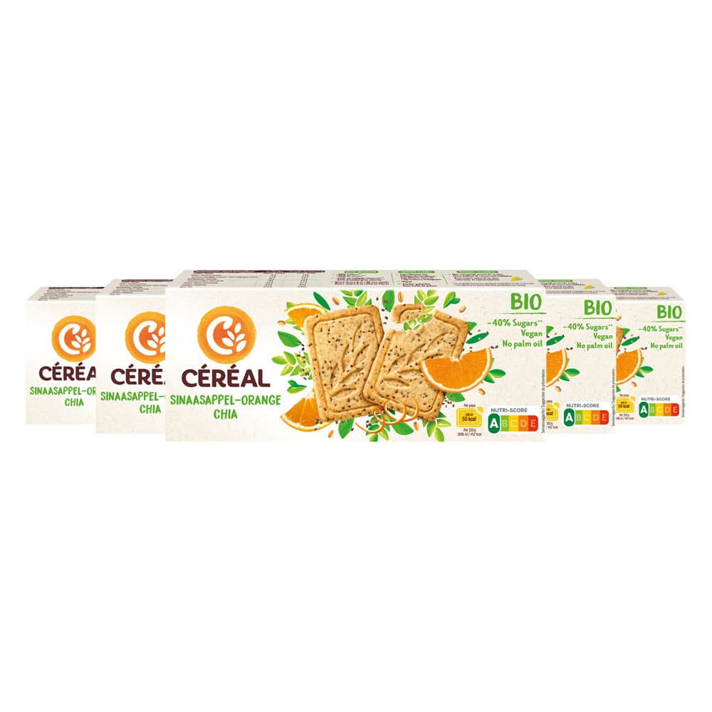 6x Céréal Healthy BIO Koek Sinaasappel Chiazaad 132 gr