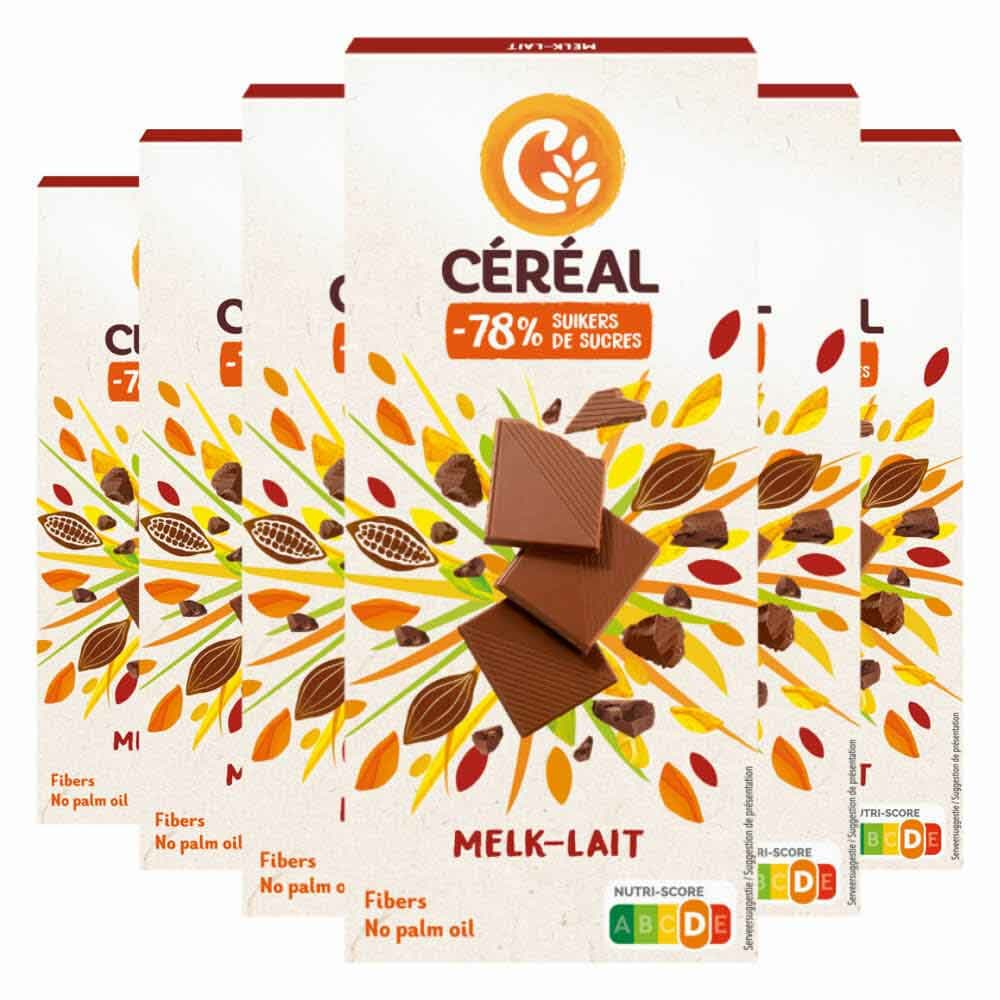 6x Céréal Chocoladetablet Melk 80 gr