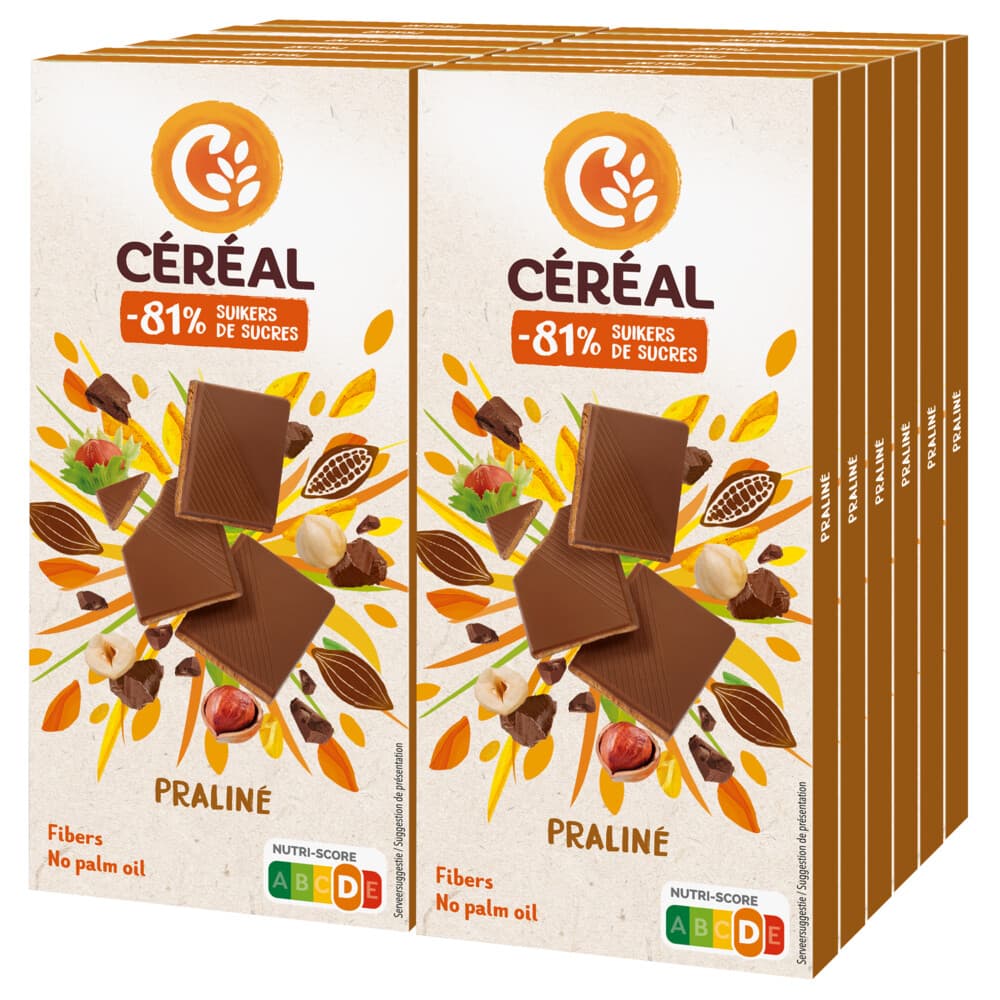 12x Céréal Chocoladetablet Praline 100 gr
