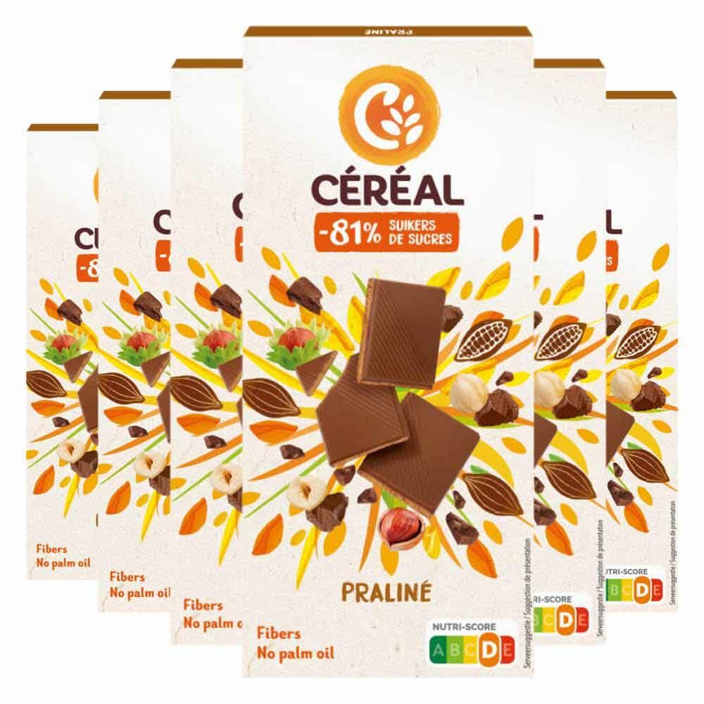 6x Céréal Chocoladetablet Praline 100 gr