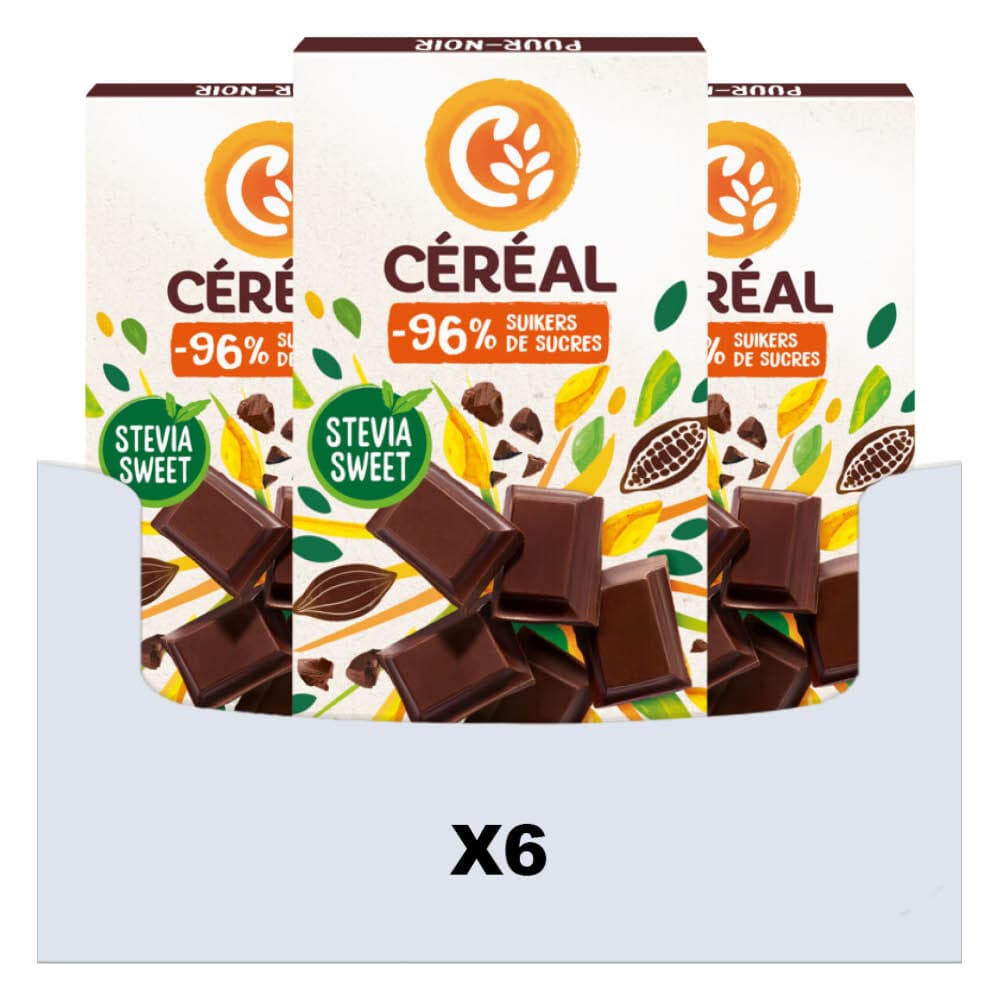 6x Céréal Chocoladetablet Puur 85 gr