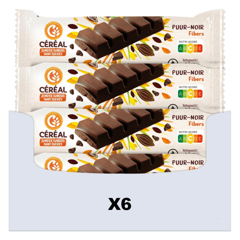 6x Céréal Chocoladereep Puur 42 gr
