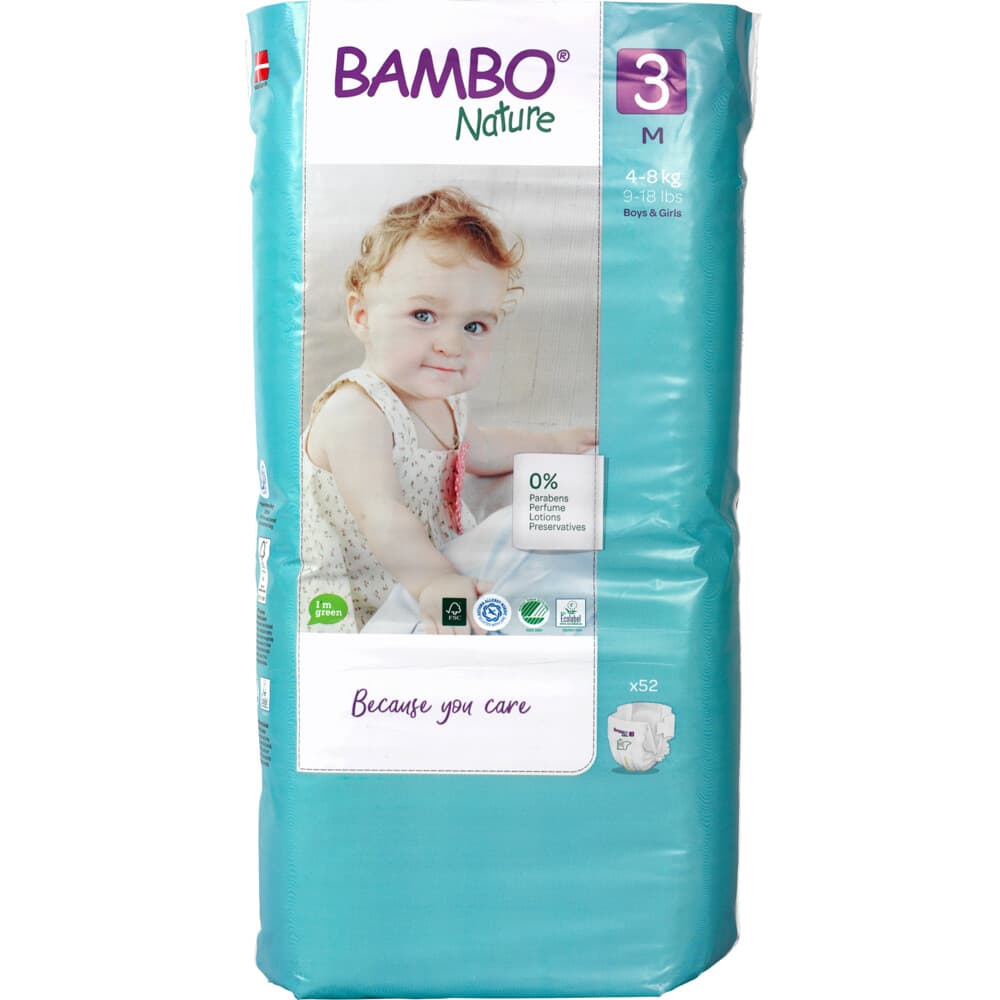 Bambo Nature Luiers Maat 3 M (4-8 kg) 52 stuks