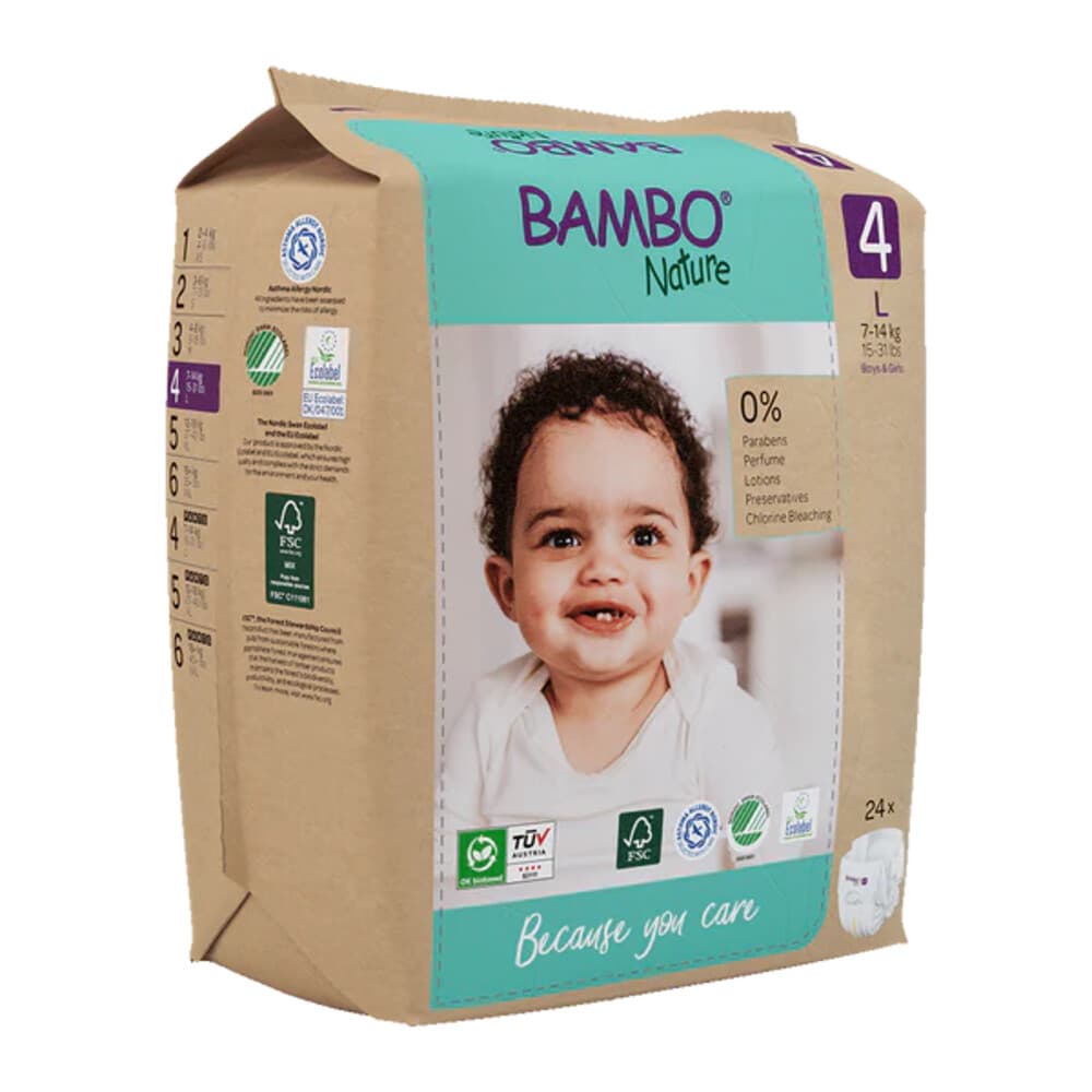 Bambo Nature Luiers Maat 4 (7-14 kg) 24 stuks