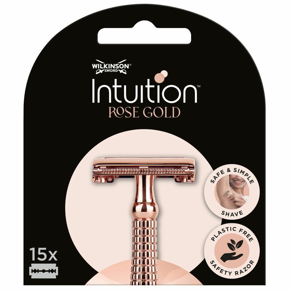 6x Wilkinson Intuition Navulmesjes Rose Gold Safety Razor 15 stuks
