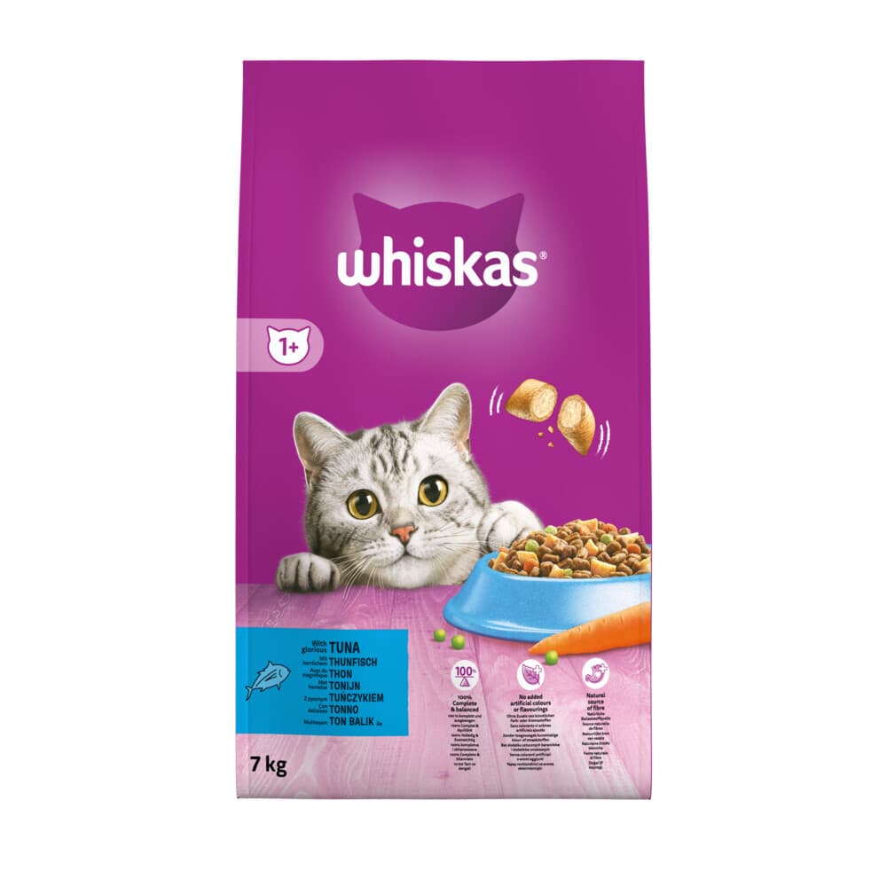 Whiskas 1+ Kattenbrokken Tonijn 7 kg