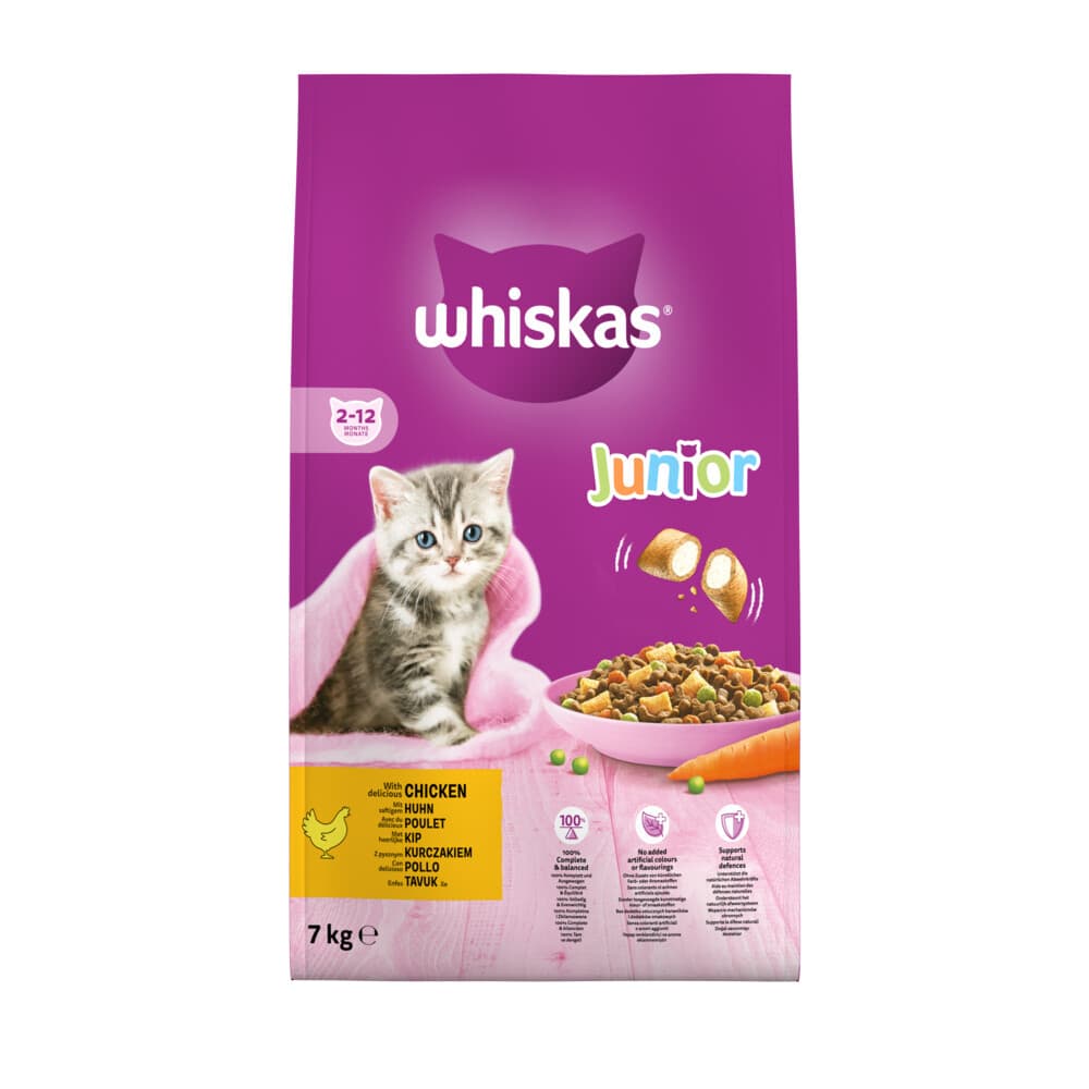 Whiskas Junior Kattenbrokken Kip 7 kg