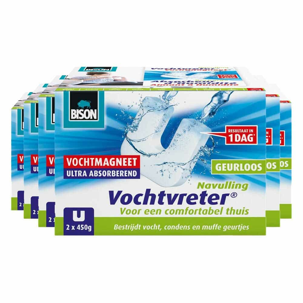 6x Bison Vochtvreter Ambiance Magneet Neutraal 2 x 450 gr
