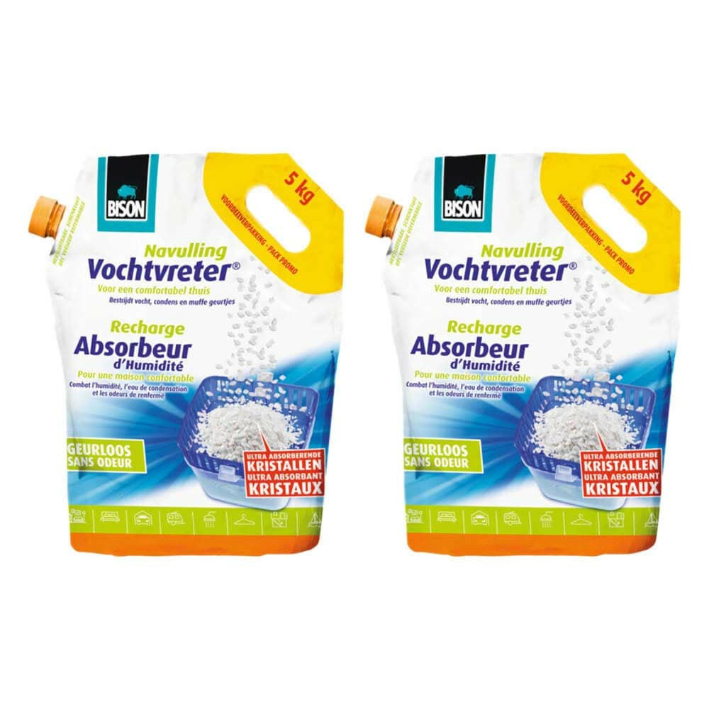 2x Bison Vochtvreter Navulling Neutraal 5 kg