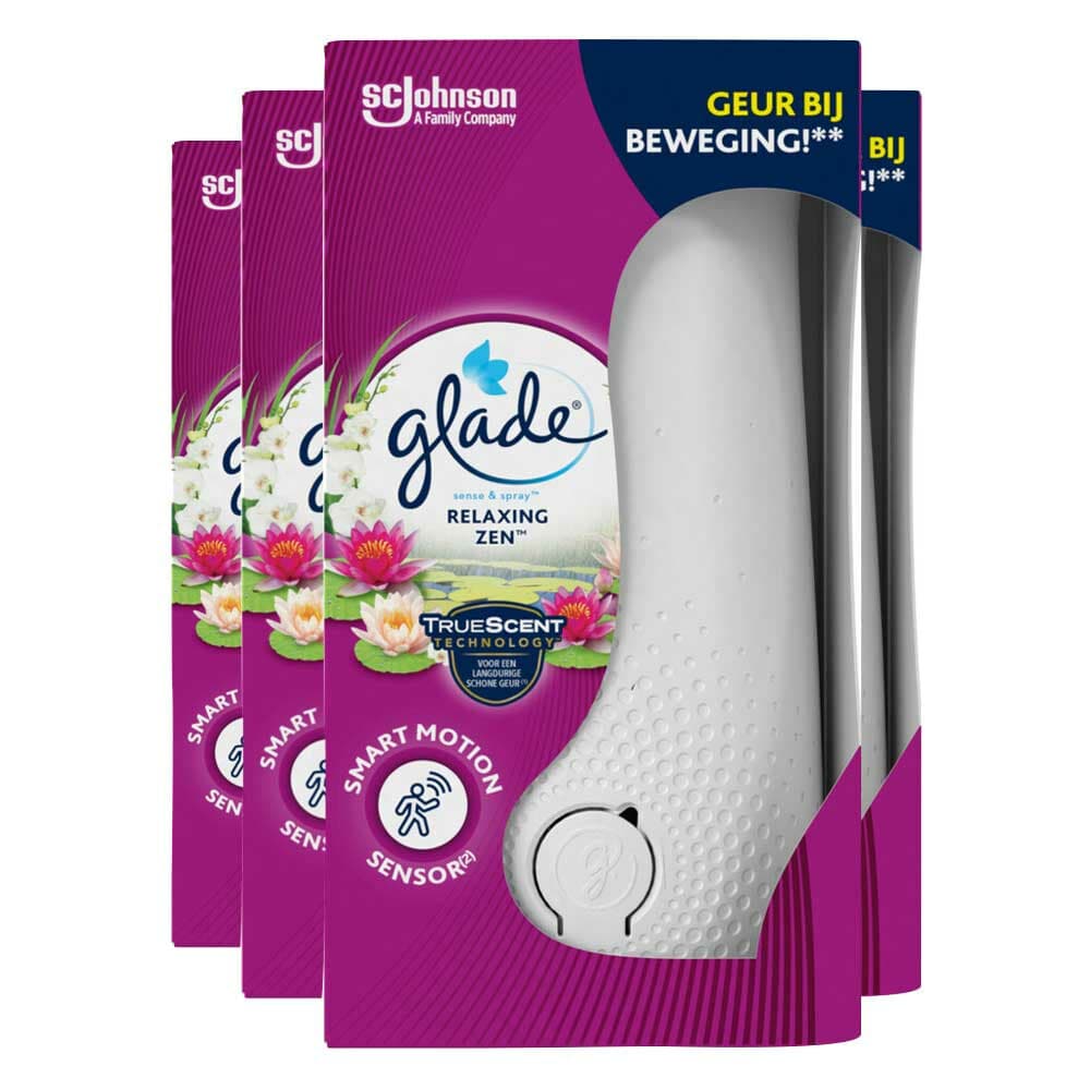 4x Glade Sense&Spray Houder Relaxing Zen 18 ml