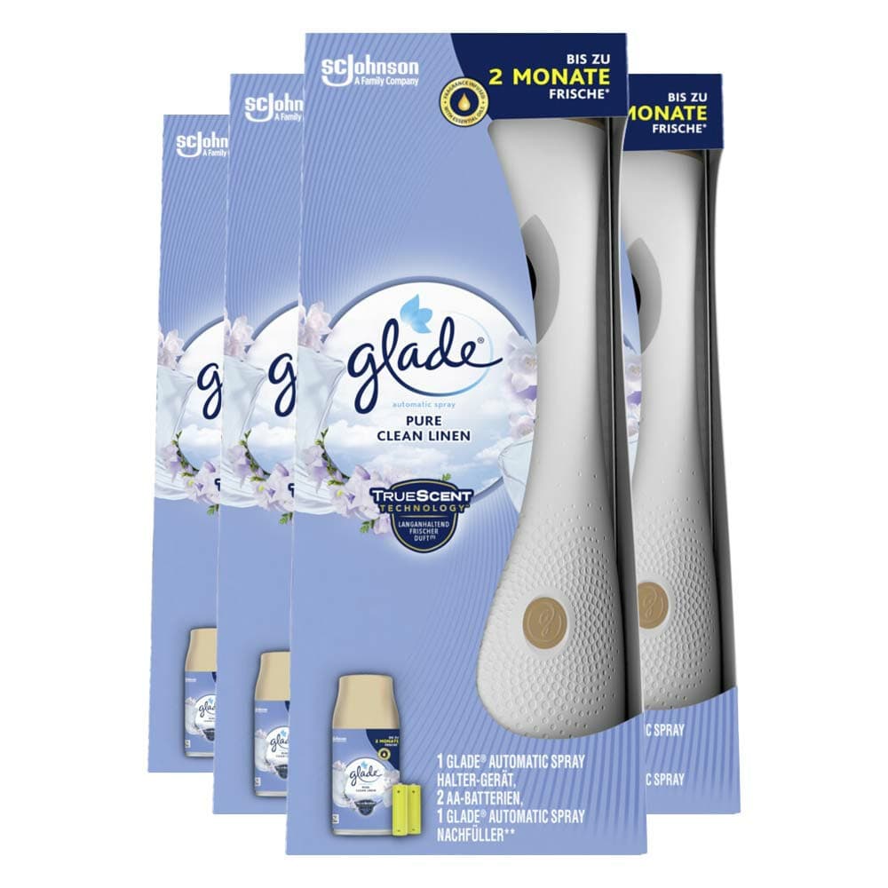 4x Glade Automatic Spray Startset Pure Clean Linen 269 ml