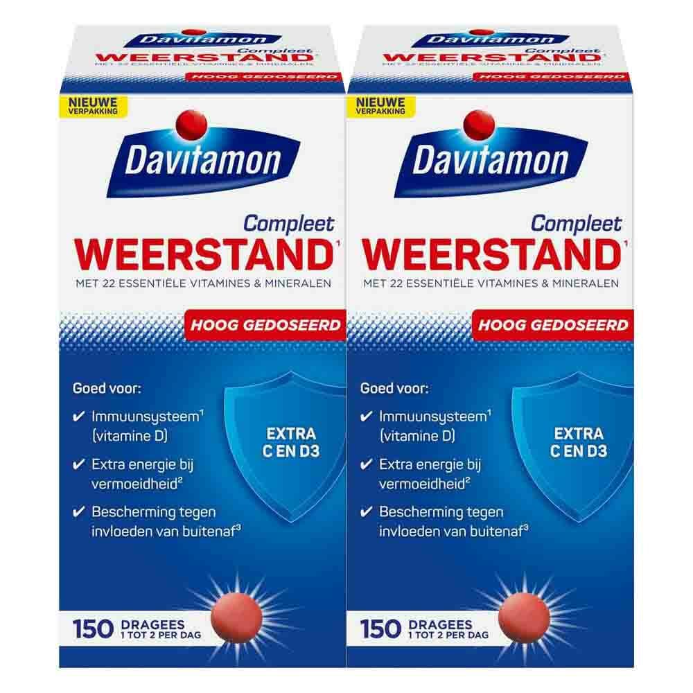 Gratis Verzending: 2x Davitamon Compleet Weerstand Hoog Gedoseerd 150 stuks