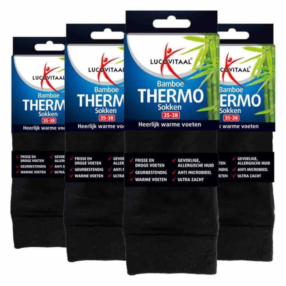 4x Lucovitaal Thermosokken Bamboe 43-46 1 paar