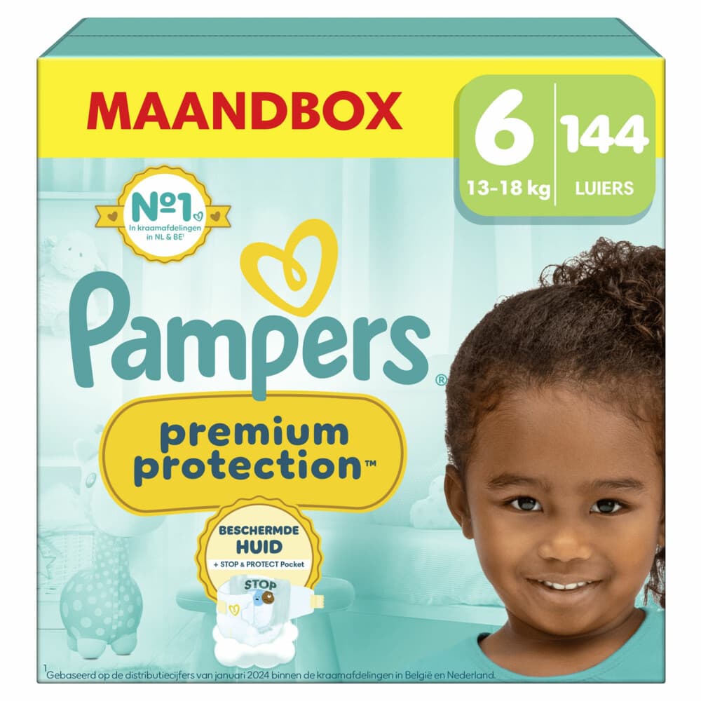 Pampers Premium Protection Luiers Maat 6 (13-18 kg) 144 stuks