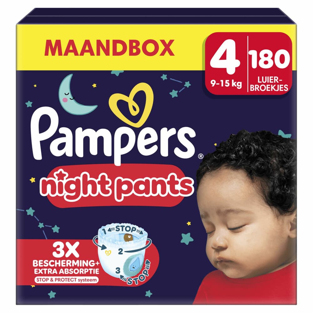 Pampers Baby Dry Night Pants Luierbroekjes Maat 4 (9kg-15kg) 180 stuks