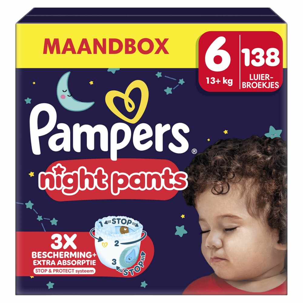 Pampers Baby Dry Night Pants Luierbroekjes Maat 6 (13kg+) 138 stuks