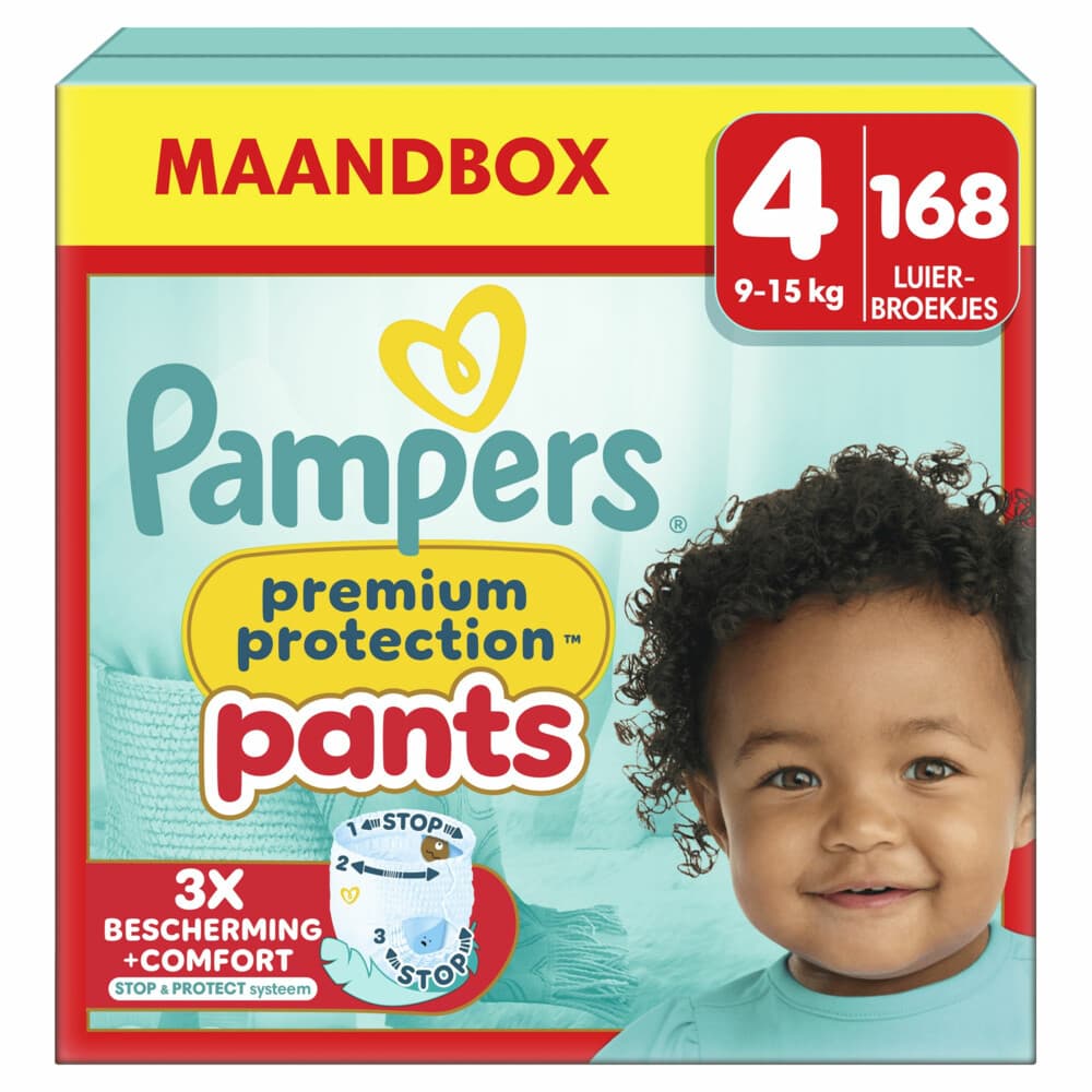 Pampers Premium Protection Luierbroekjes Maat 4 (9-15 kg) 168 stuks