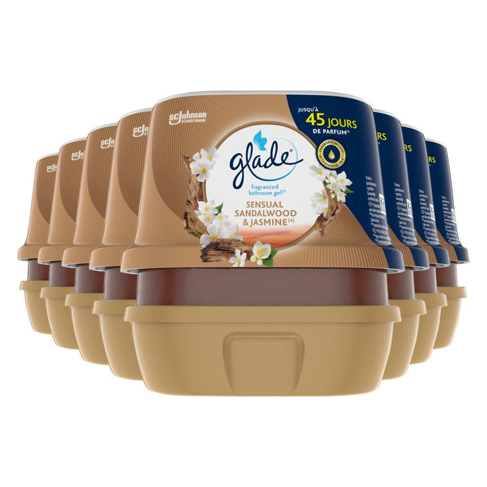 8x Glade Luchtverfrisser Gel Sandalwood&Jasmine 180 gr