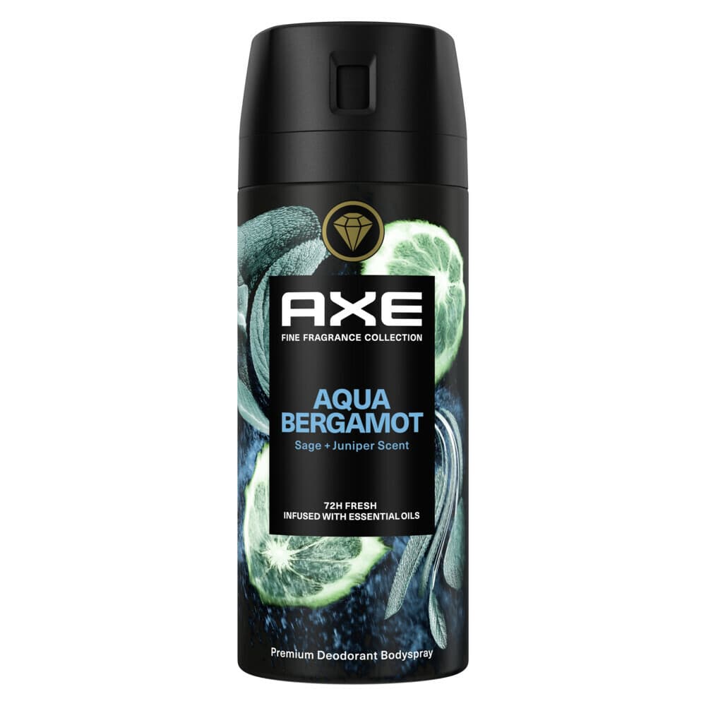 3x Axe Deodorant Bodyspray Aqua Bergamot 150 ml