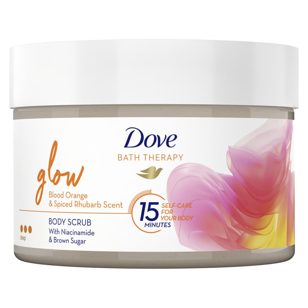 2+1 gratis: Dove Bath Therapy Glow Bodyscrub 295 ml