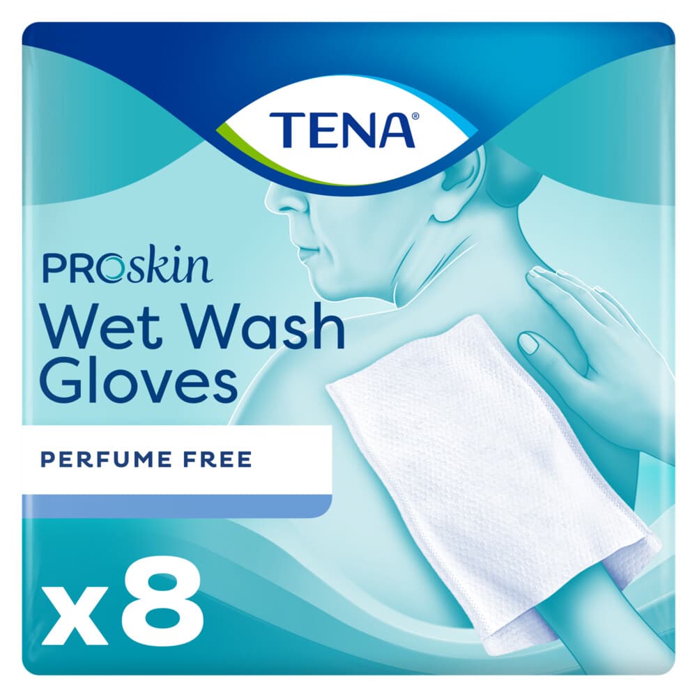 TENA Proskin Wet Wash Gloves Zonder Parfum 8 stuks