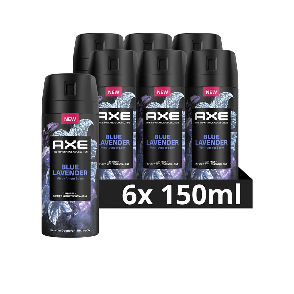 6x Axe Deodorant Bodyspray Blue Lavender 150 ml
