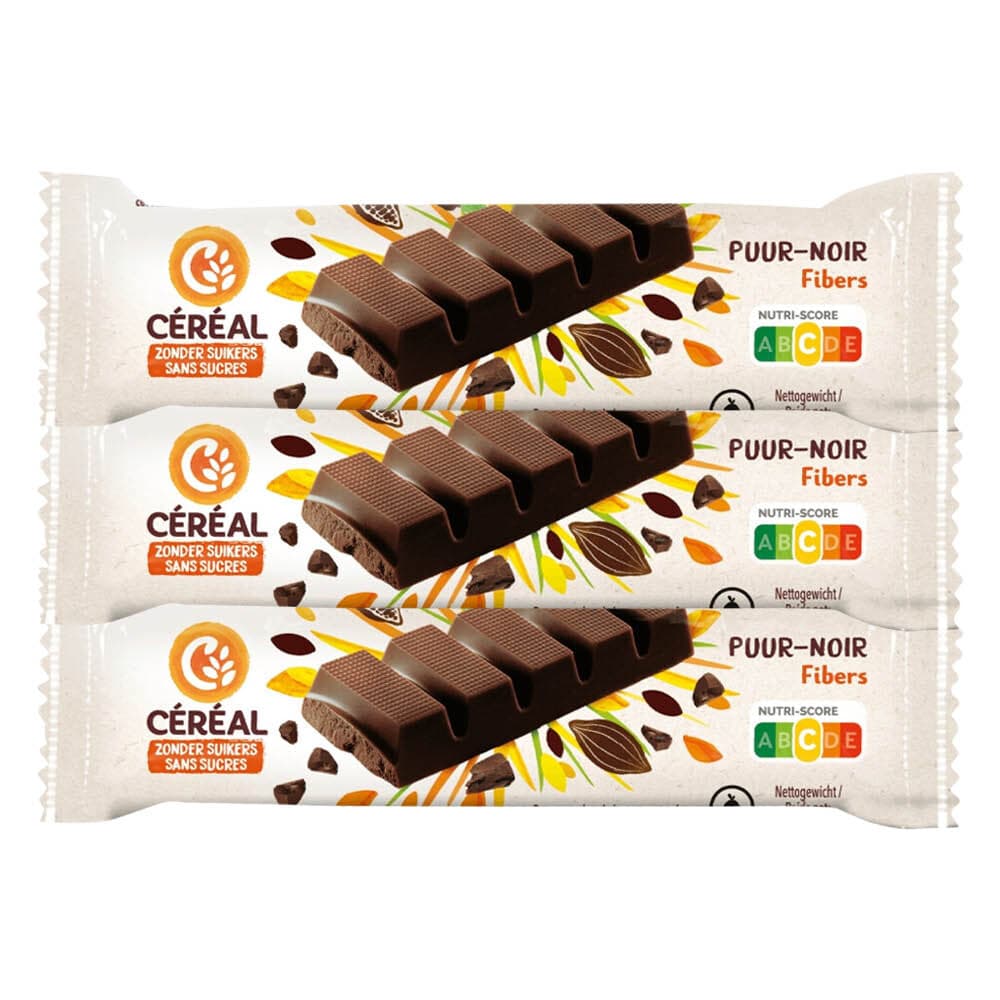 3x Céréal Chocoladereep Puur 42 gr