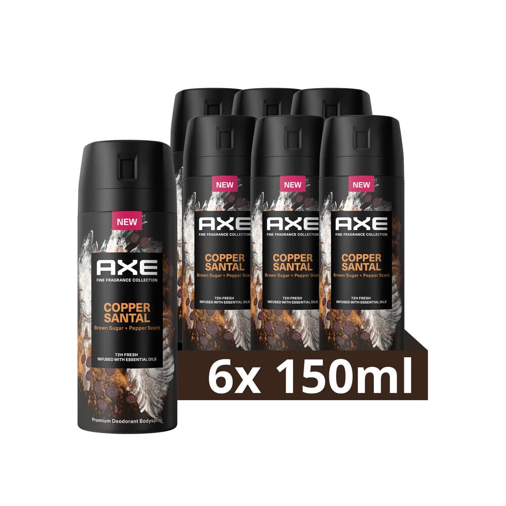 6x Axe Deodorant Bodyspray Copper Santal 150 ml