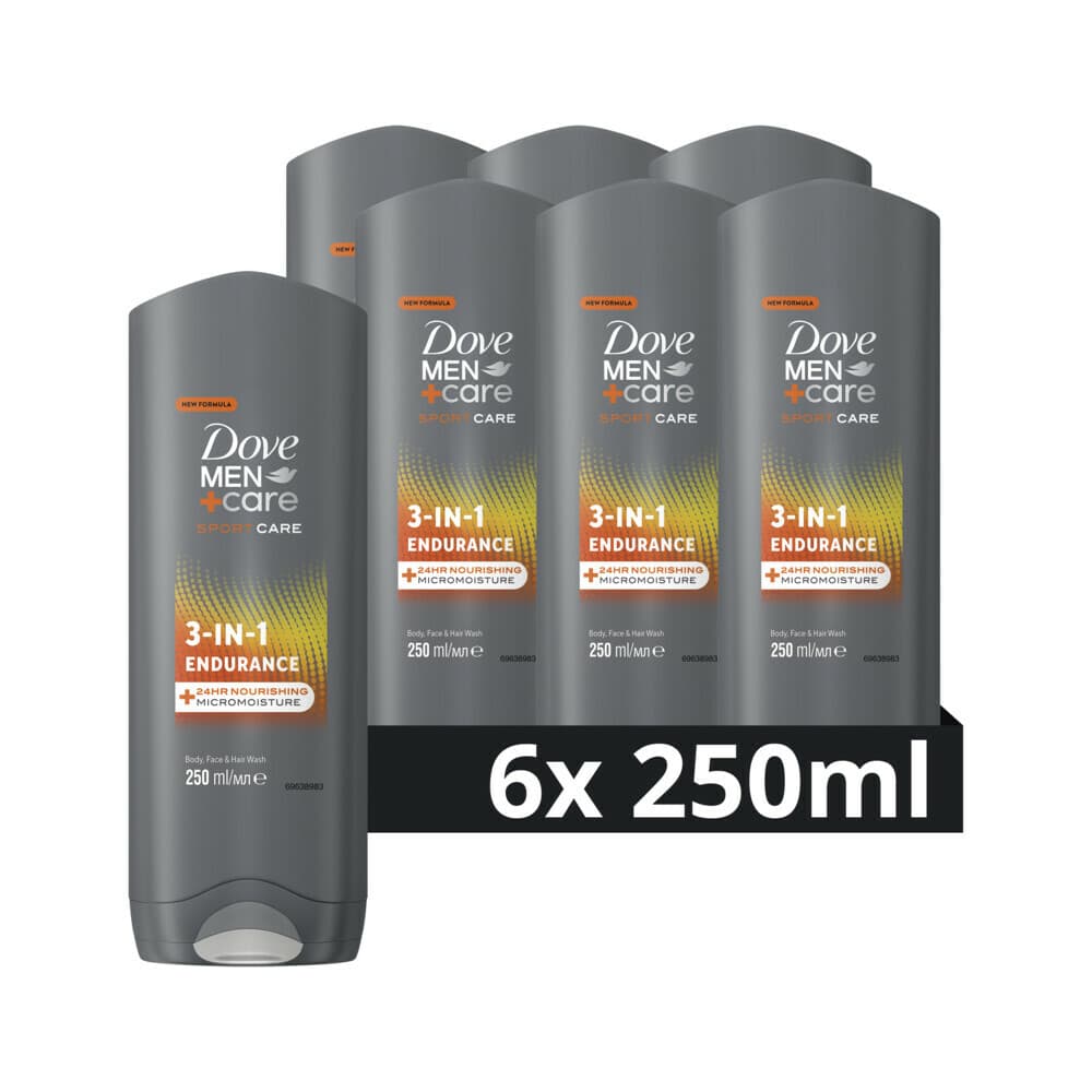 6x Dove Douchegel Men+ Care Sport 250 ml