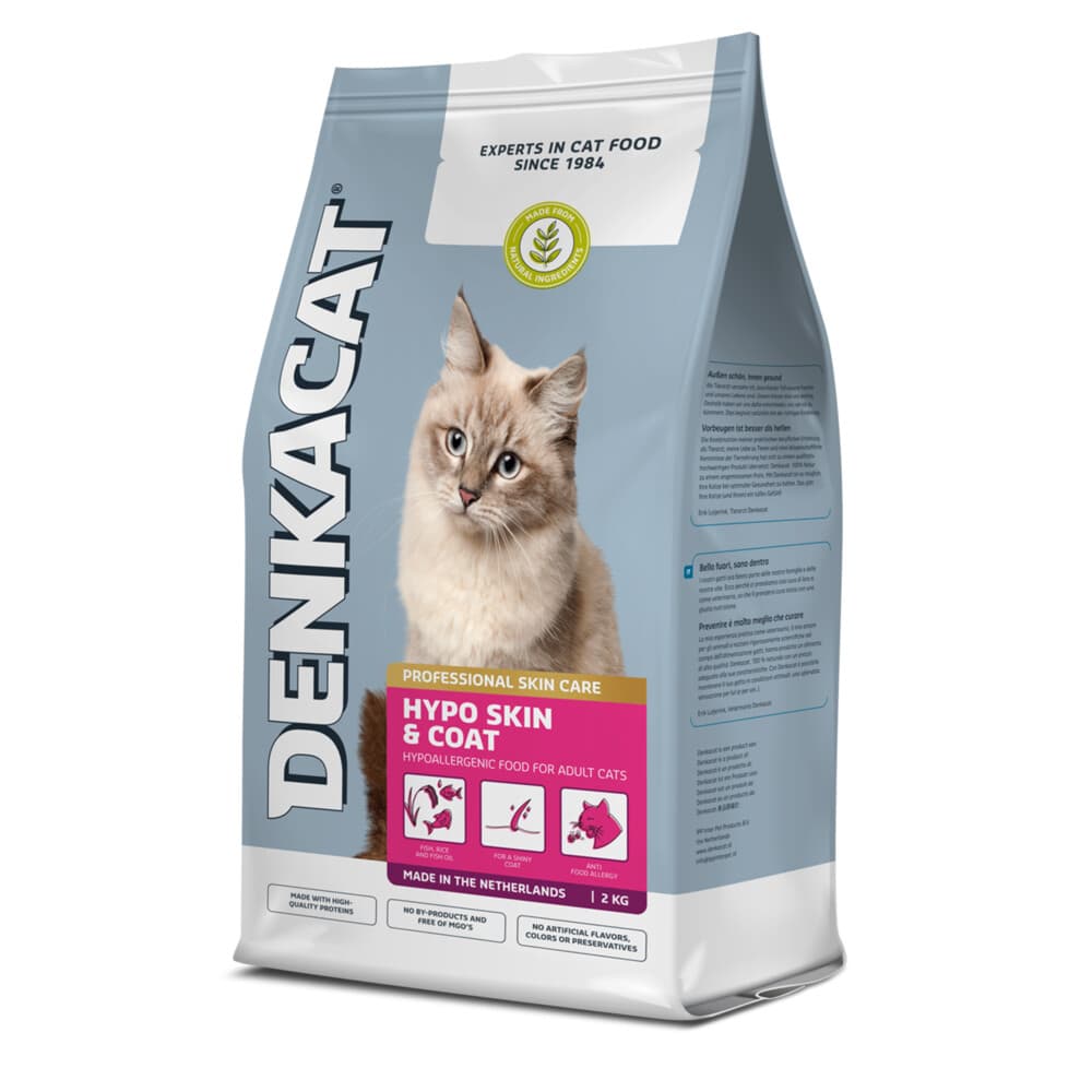 8x Denkacat Hypo Skin&Coat Kattenvoer 1,25 kg
