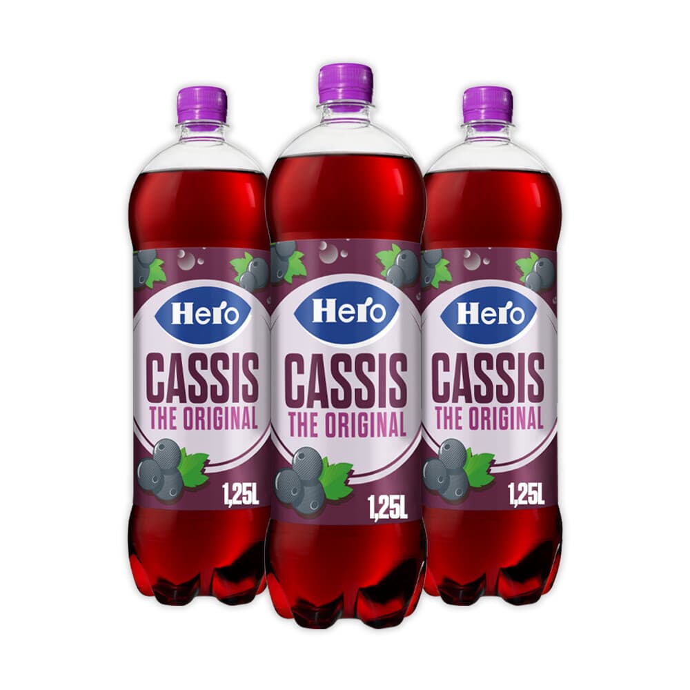 3x Hero Cassis The Original 1,25 liter