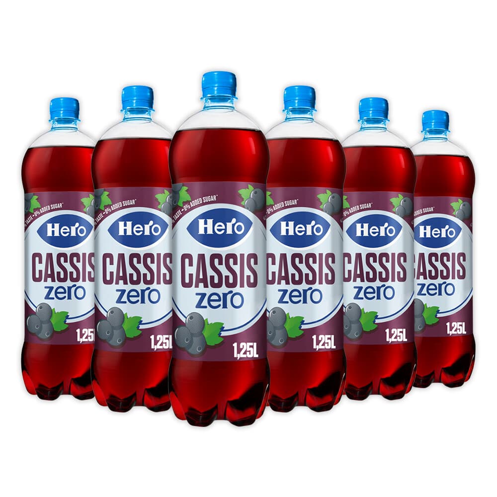 6x Hero Cassis Zero 1,25 liter