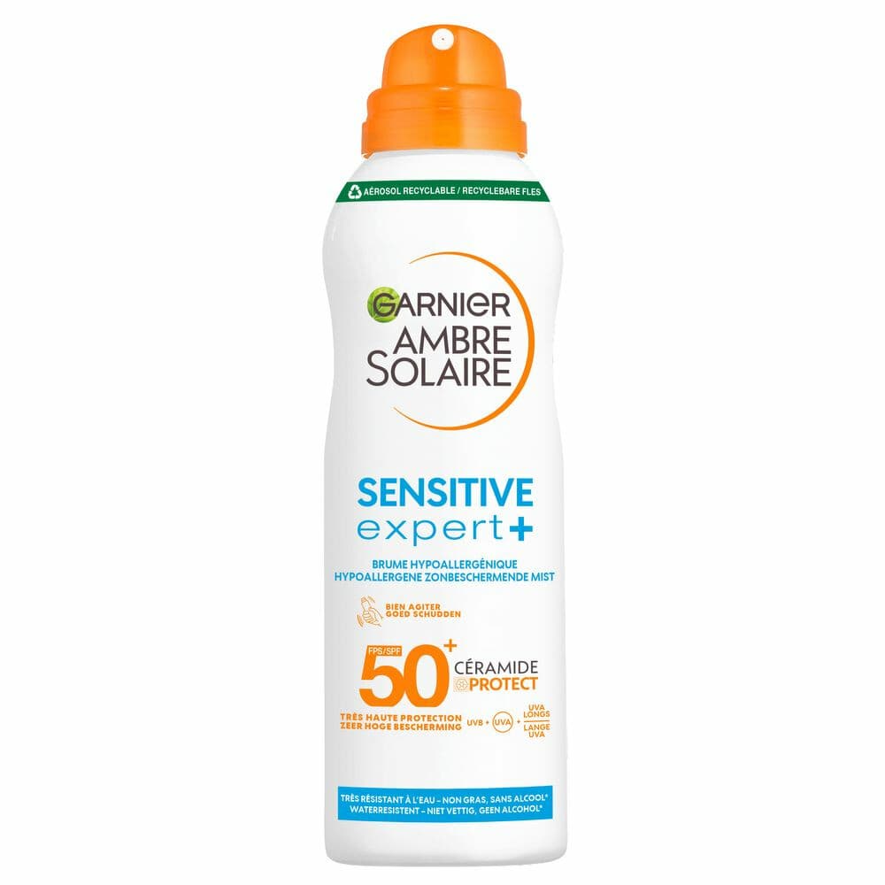 6x Garnier Ambre Solaire Sensitive Expert+ Dry Mist Spray SPF 50+ 150 ml