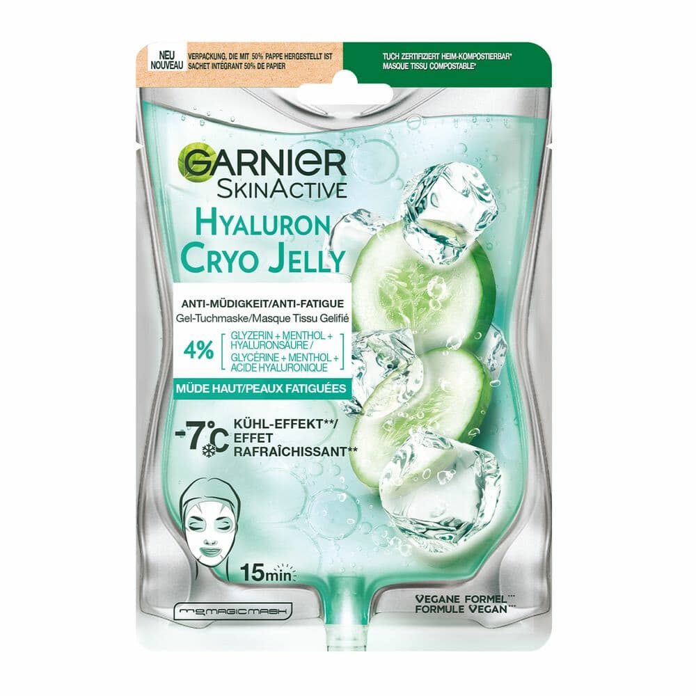 3x Garnier SkinActive Hyaluron Cryo Jelly Anti-vermoeidheid Sheet Masker