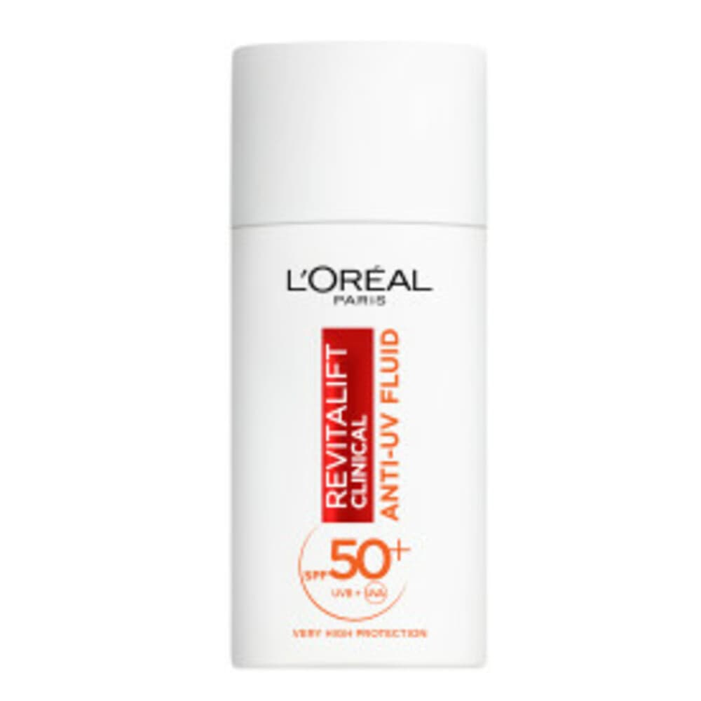 1+1 gratis: L'Oréal Revitalift Clinical Anti-UV Fluid SPF 50 met Vitamine C 50 ml
