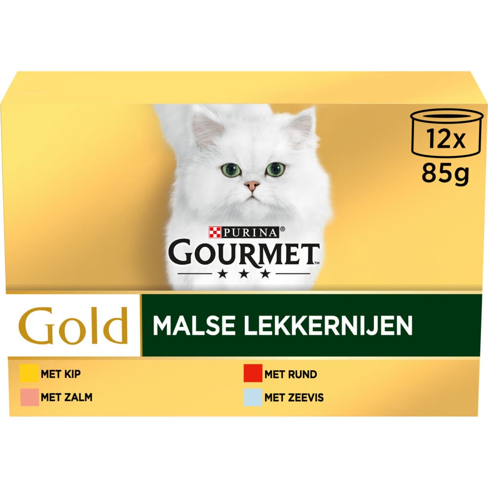 Gourmet Gold Kattenvoer Nat Malse Lekkernijen Multipack 12 x 85 gr