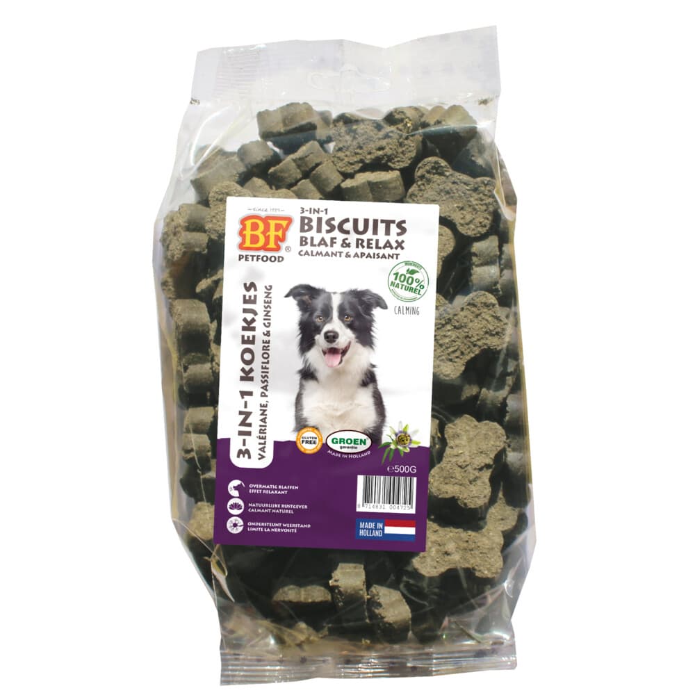 12x BF Petfood 3-in-1 Koekjes Blaf&Relax 500 gr