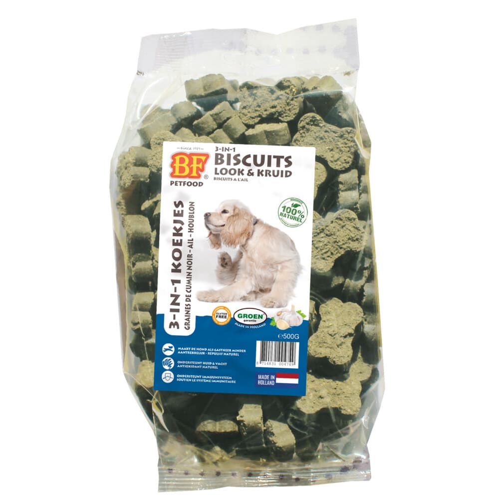 12x BF Petfood 3-in-1 Koekjes Look&Kruid 500 gr