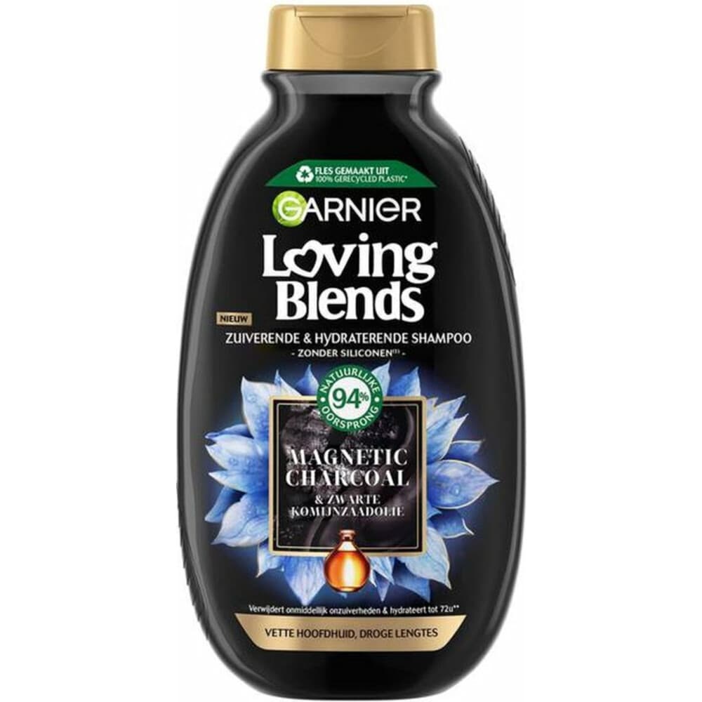 1+1 gratis: Garnier Loving Blends Magnetic Charcoal Shampoo 300 ml