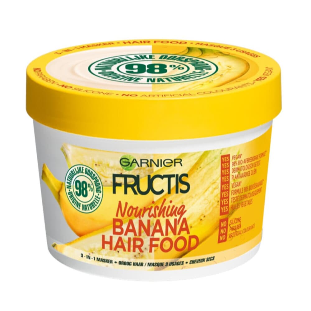 6x Garnier Fructis Hair Food Banaan 3-in-1 Haarmasker 390 ml