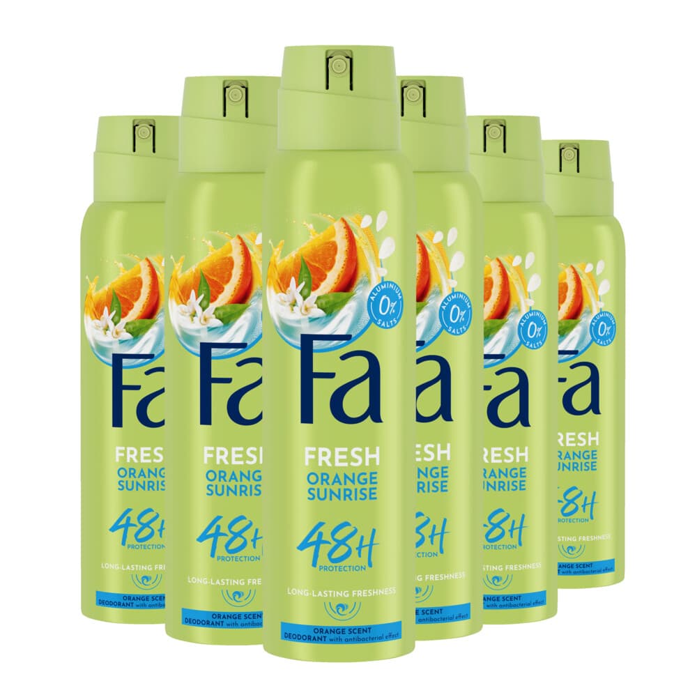 6x Fa Deodorant Spray Orange Sunrise 150 ml