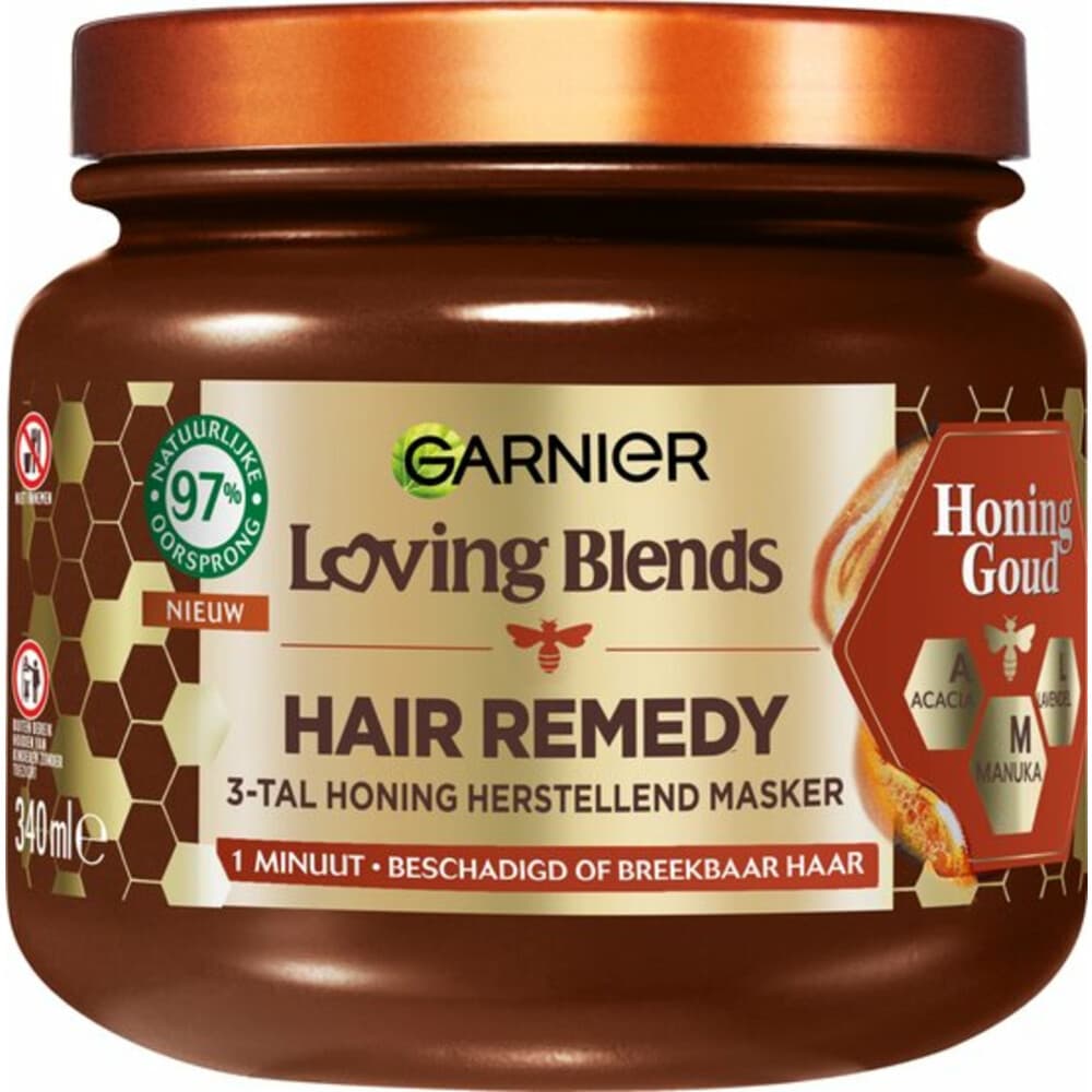 3x Garnier Loving Blends Honing Goud Haarmasker 340 ml