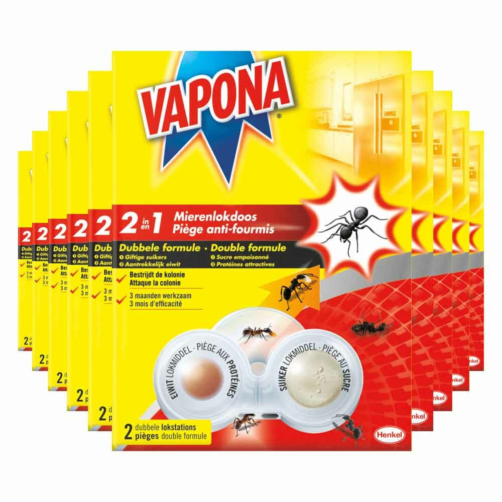 10x Vapona Dubbele Mierenlokdoos 2 stuks