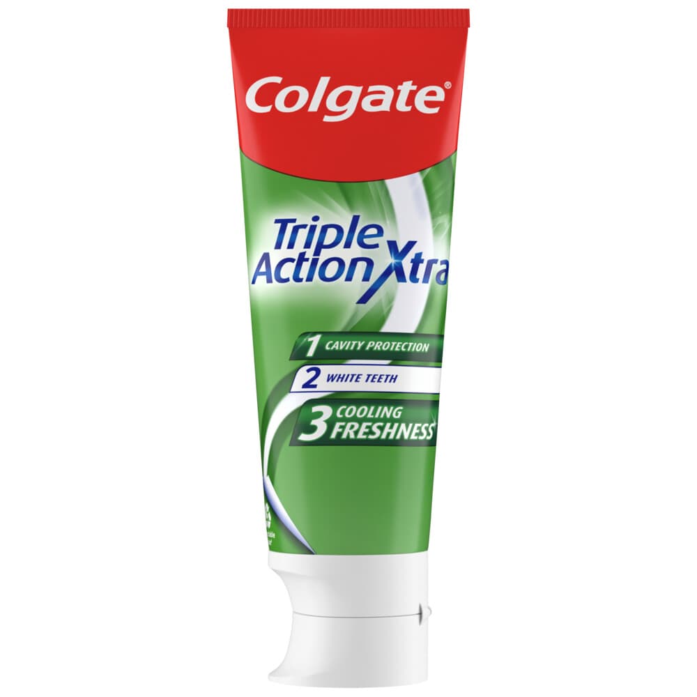 3+2 gratis: Colgate Tandpasta Triple Action Extra Fresh 75 ml