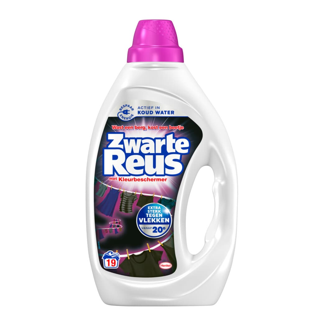 2+1 gratis: Witte Reus Vloeibaar Wasmiddel Zwarte Reus 19 Wasbeurten 855 ml