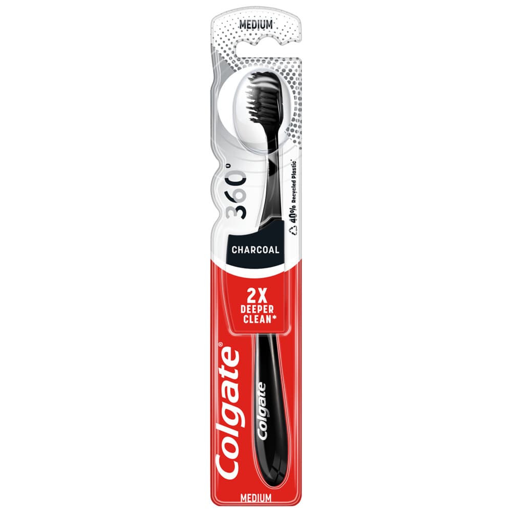 12x Colgate Tandenborstel 360 Black Medium