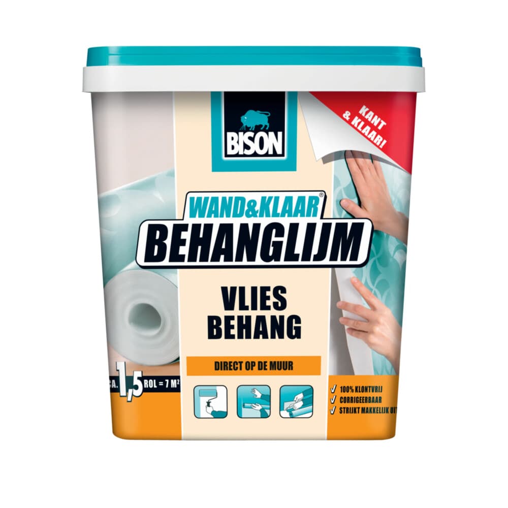 6x Bison Wand&Klaar Behanglijm Vliesbehang Pot 1 kg