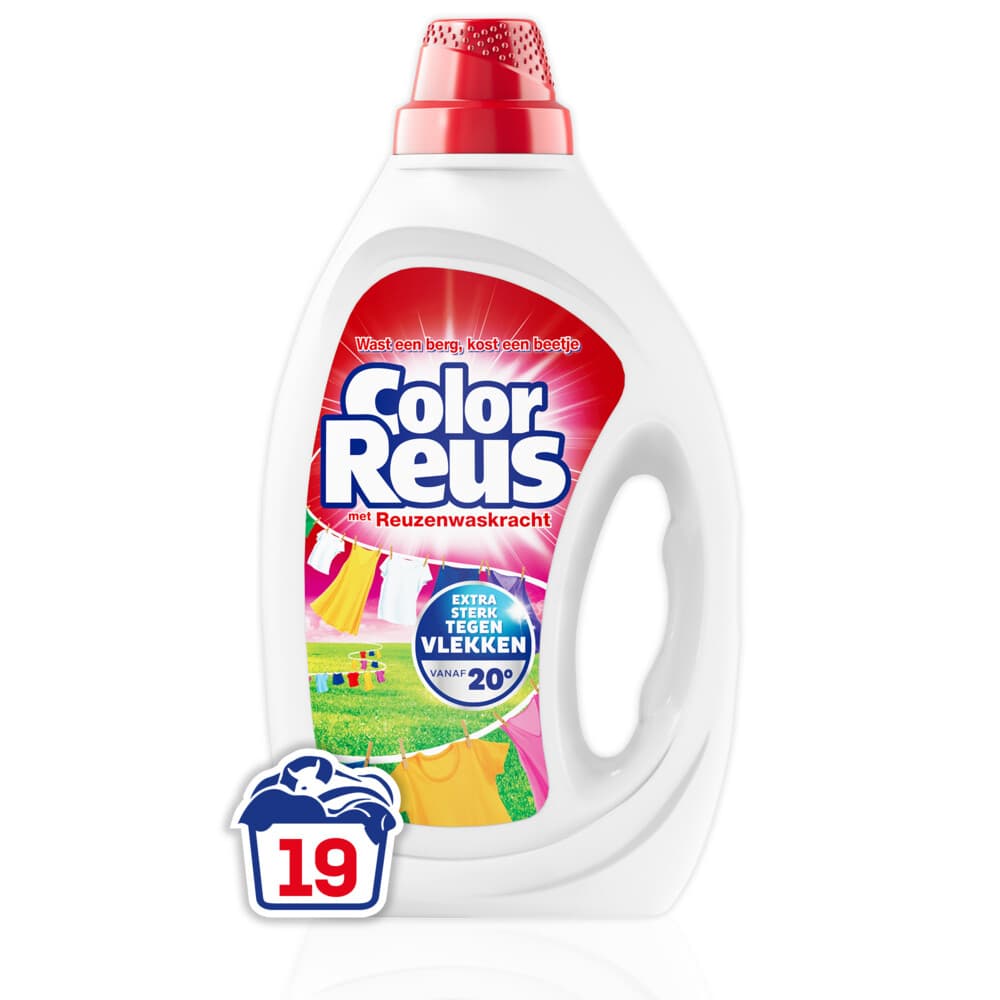 2+1 gratis: Witte Reus Wasmiddel Color Reus Gel 19 Wasbeurten 855 ml